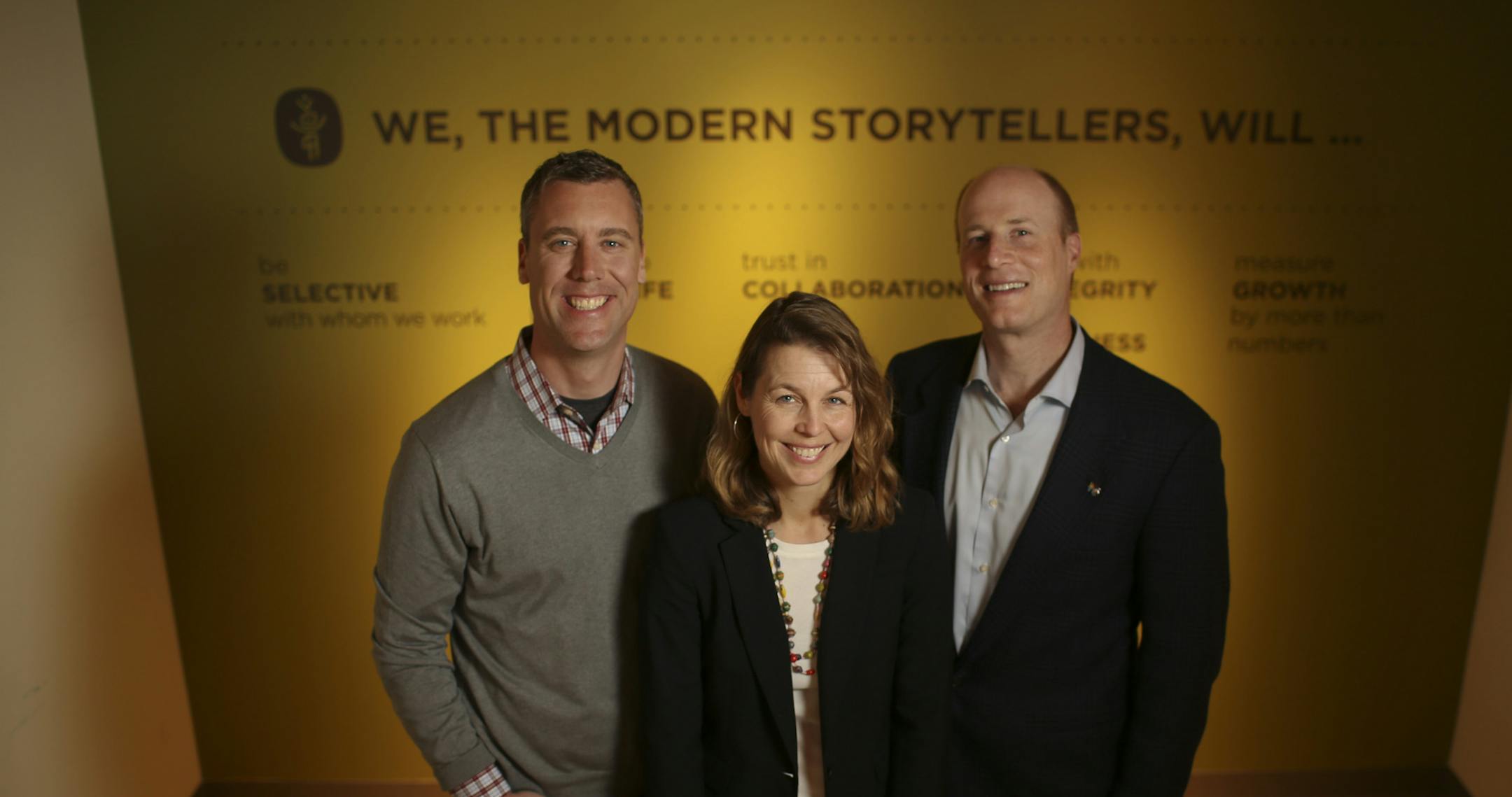 Fred Haberman refers to his eponymous Minneapolis marketing agency, Haberman, as a grand experiment. That seems fitting as Haberman is that rare agency that has launched an organic garden for employees and a pond hockey tournament and is a partner in an urban aquaponic farm that will raise produce and tilapia. Haberman also does some marketing along the way, positioning itself as "modern storytellers" for "pioneers who are making a difference in the world." From left, Brian Wachtler, president,