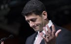 House Speaker Paul Ryan of Wis. gestures while speaking about a sit-in by House Democrats, Thursday, June 23, 2016, during a news conference on Capito