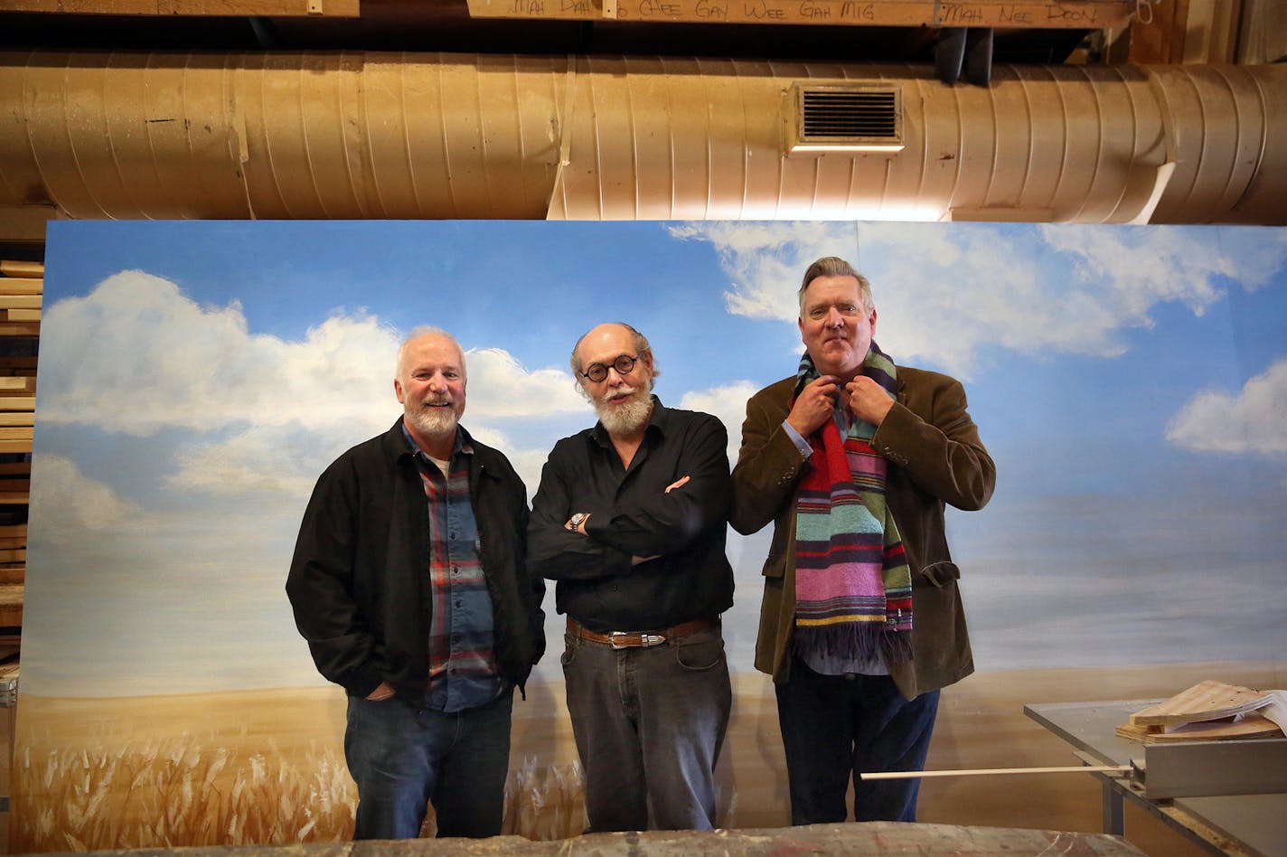 "A Night in Olympus" creative team Bill Corbett, Jeffrey Hatcher and Chan Poling at the Illusion Theater in Minneapolis.