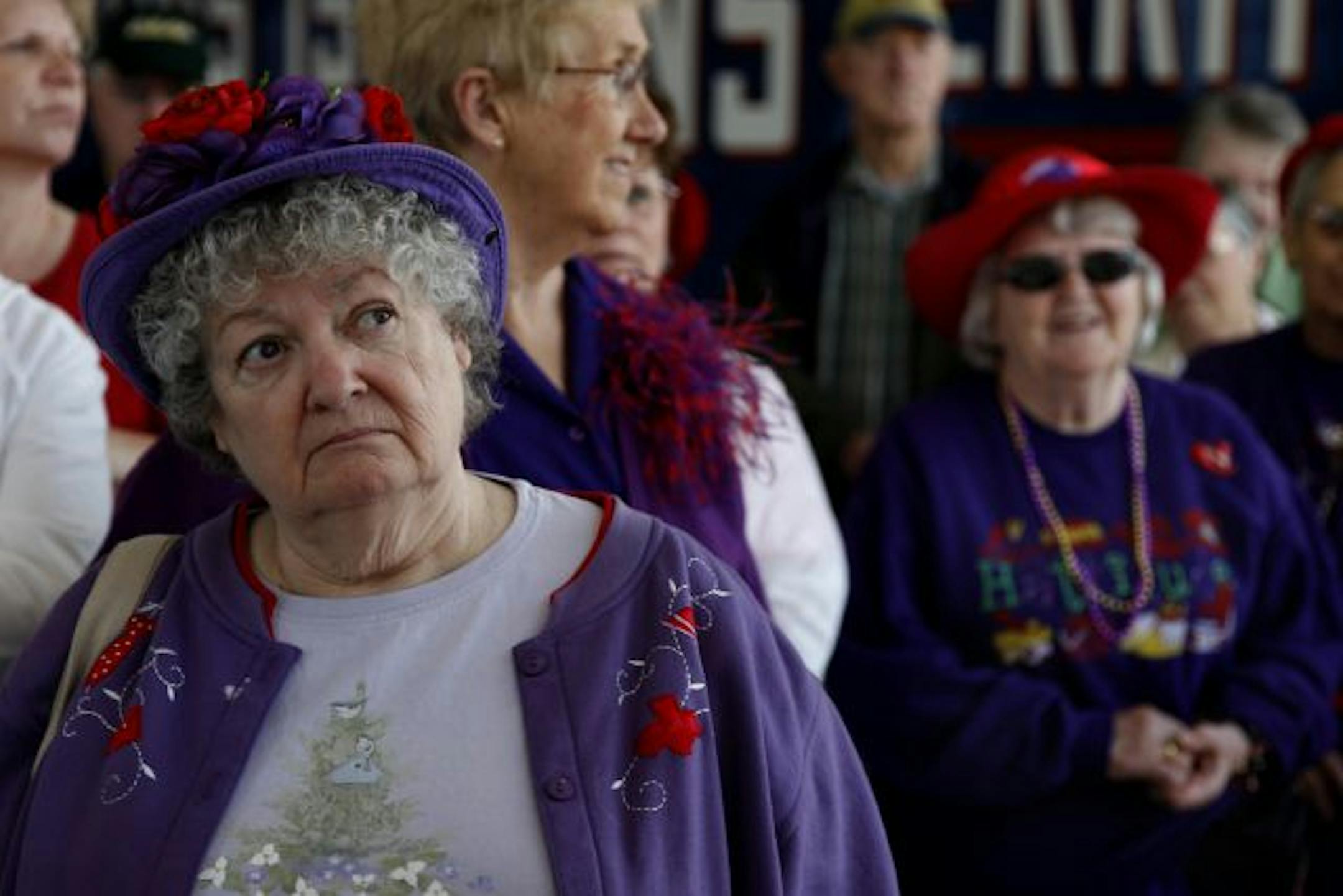 Pat Ganyo of the Big Lake senior citizens group listened to instructions about the Metro Transit System.