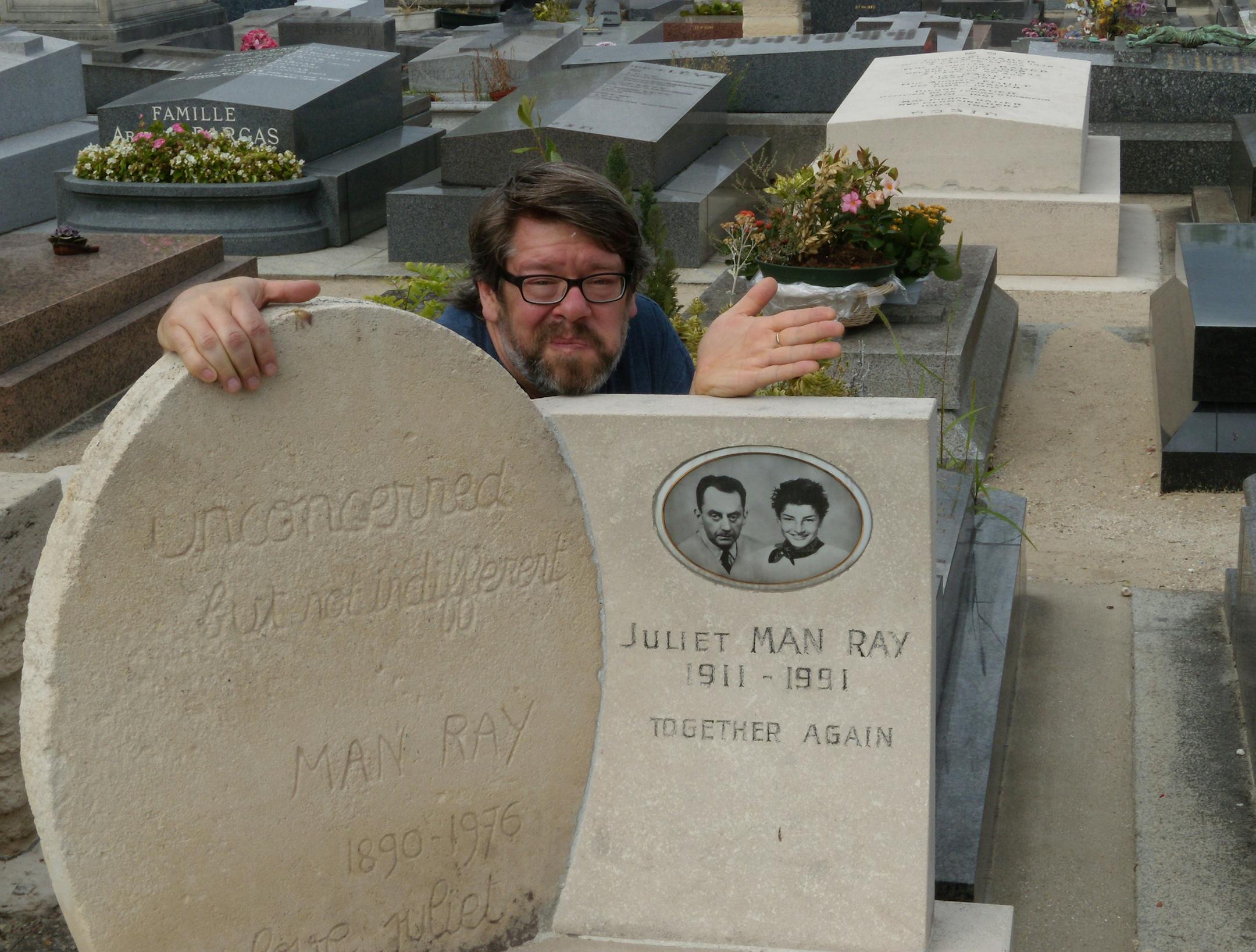 Richard Griffith at Man Ray's grave.