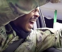 In a still image from footage taken by the body-worn camera of Windsor, Va., Police Officer Joe Gutierrez, U.S. Army Second Lt. Caron Nazario reacted 
