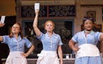Lenne Klingaman, Desi Oakley and Charity Angel Dawson in the National Tour of "Waitress." Photo by Joan Marcus