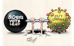 Sack cartoon: Bernie's barbells