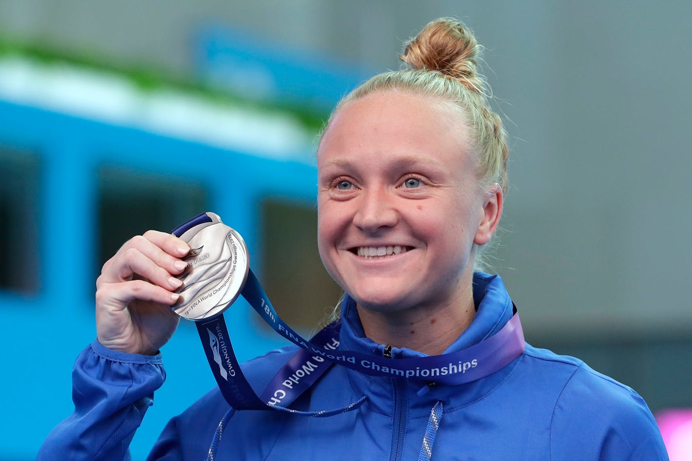 Sarah Bacon of the Gophers earned the silver medal in 1-meter diving at the World Championships.