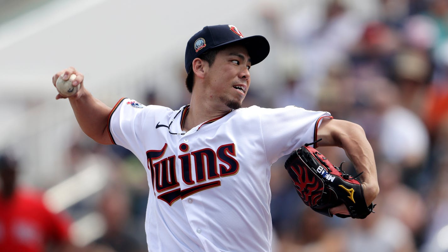 Twins righthander Kenta Maeda (shown in a February start against the Red Sox) had his most effective outing of spring training, facing 13 batters and allowing only two hits while striking out six in a 7-6 loss to Boston on Sunday.