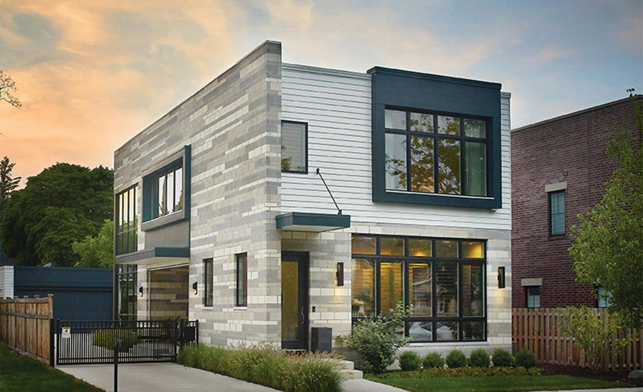 Home plan: A multifunctional home with modern touches is ideal for a narrow lot.