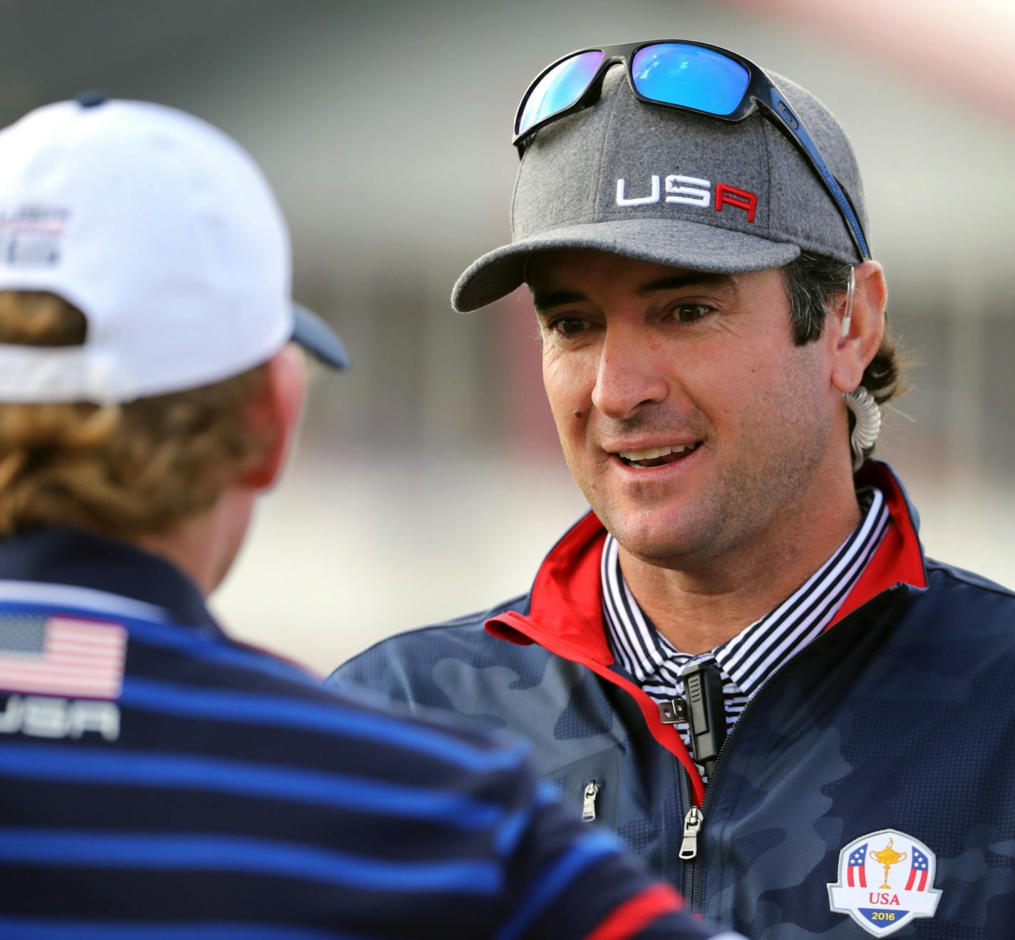 Team USA&#xed;s Brandt Snedeker (left) gets some tips from Vice Captain Bubba Watson on the practice tee Thursday afternoon. ] 2016 Ryder Cup, Hazeltine National Golf Club.
brian.peterson@startribune.com
Chaska, MN 9/29/16