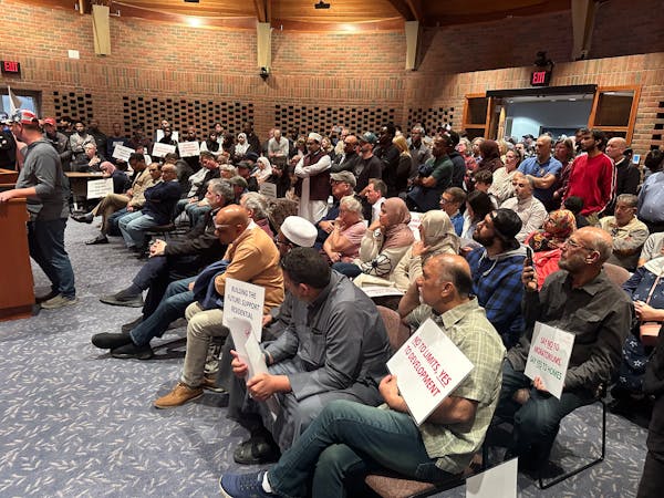Hundreds of supporters and opponents of a proposed housing development with a mosque attended a Lino Lakes City Council meeting on Monday, April 22.