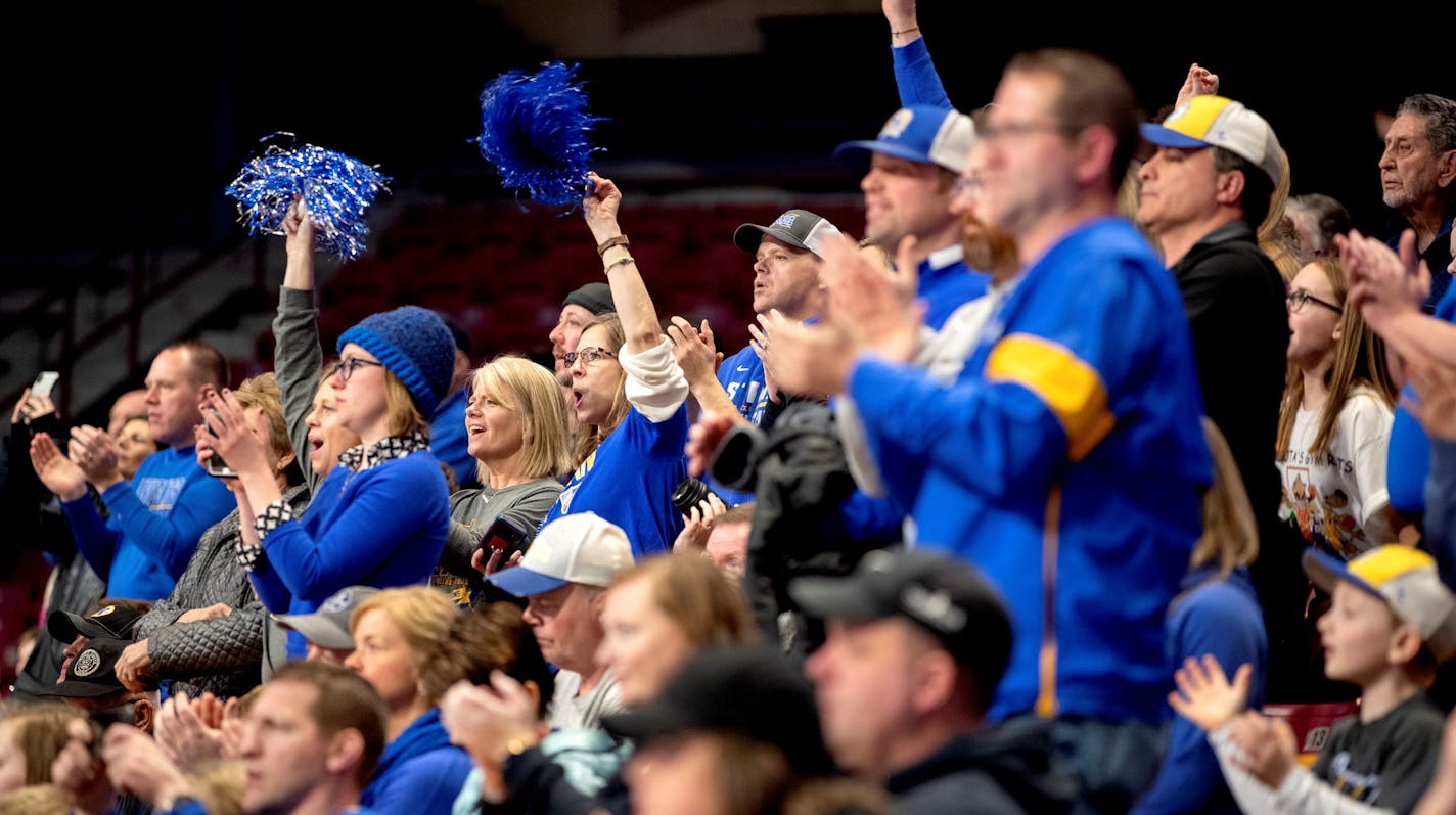 St. Michael-Albertville fans cheered for their girls' basketball team Wednesday after defeating Lakeville North.