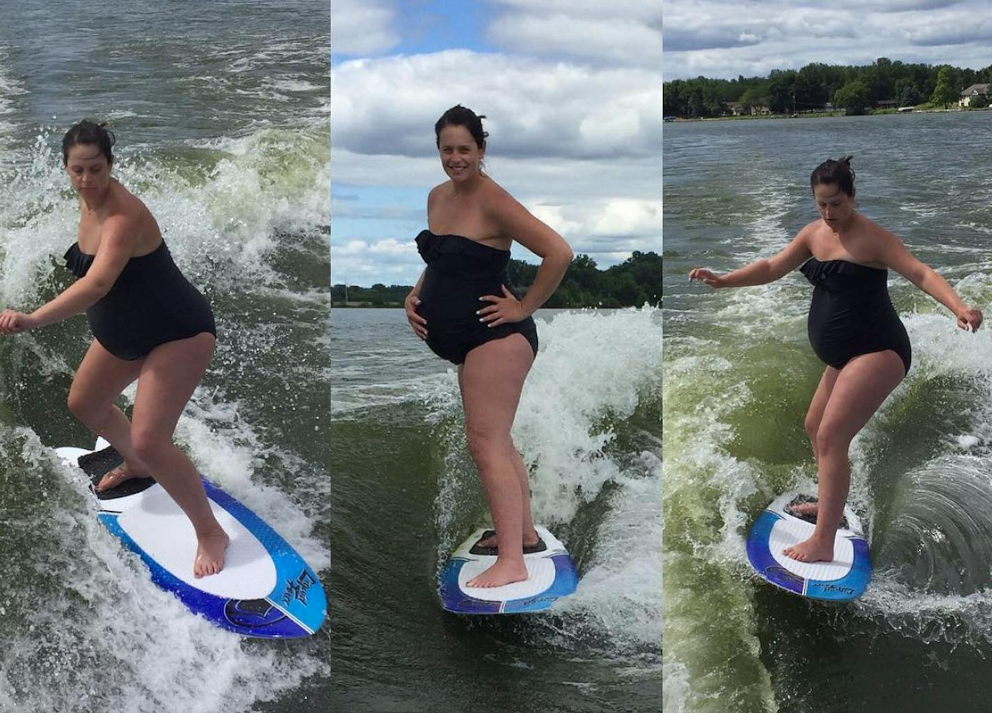 Kolby Fahlsing continued to wakesurf throughout her pregnancy.