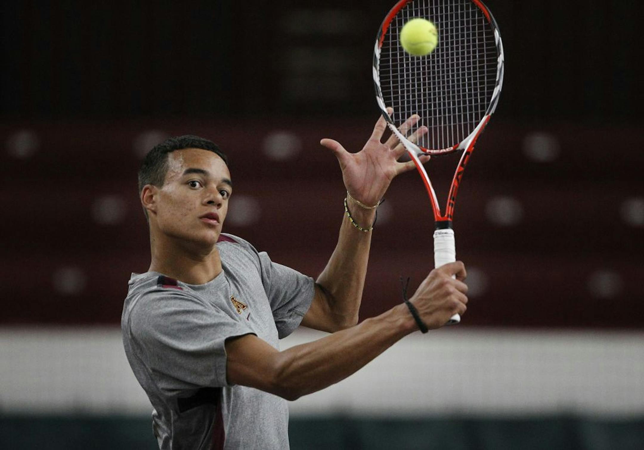 Brendan Ruddock has been producing for the Gophers in singles and doubles play. "We don't have a No. 1 or No. 2 … but we have a very deep team," he said.