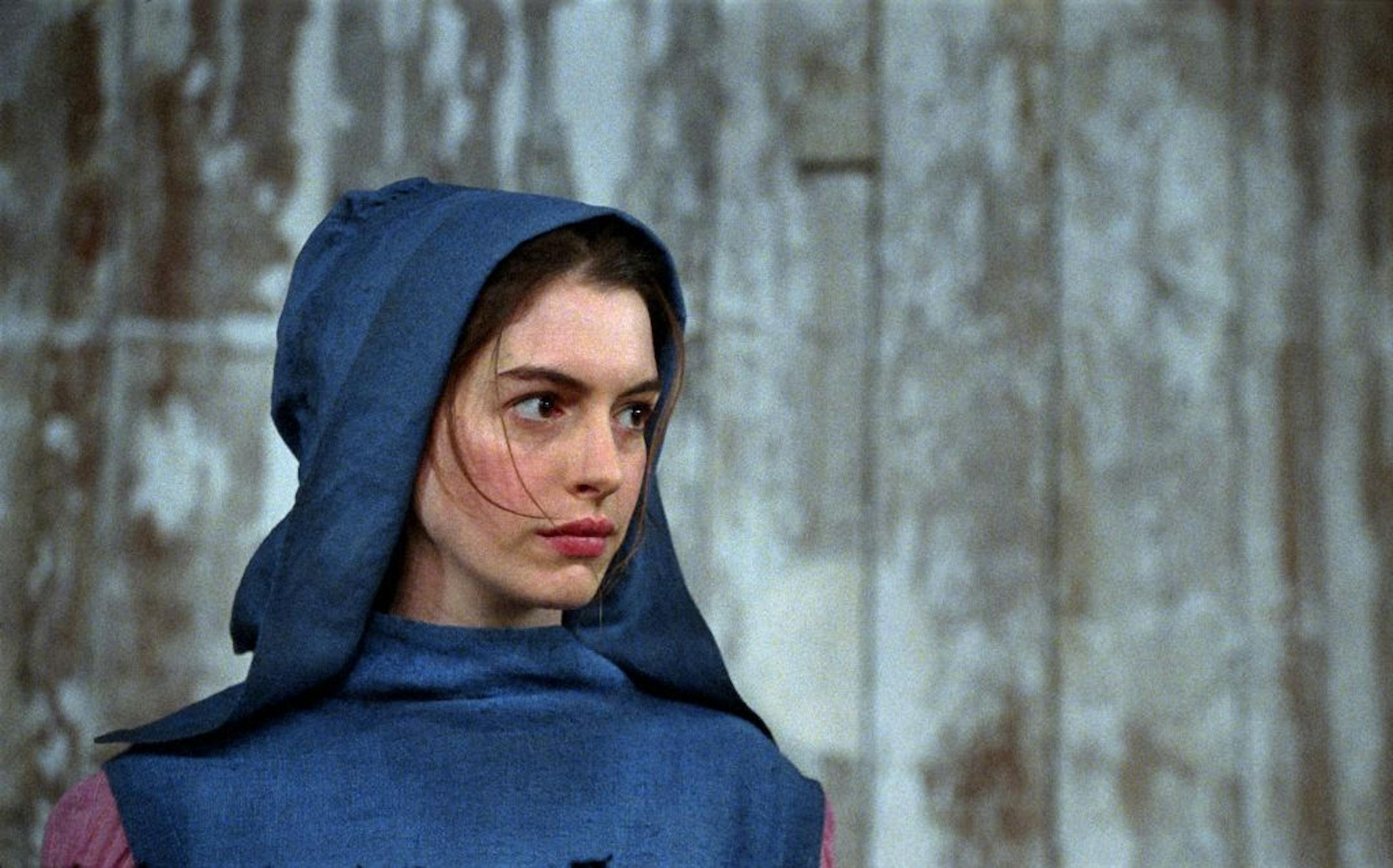 This film image released by Universal Pictures shows Anne Hathaway as Fantine in a scene from "Les Miserables."