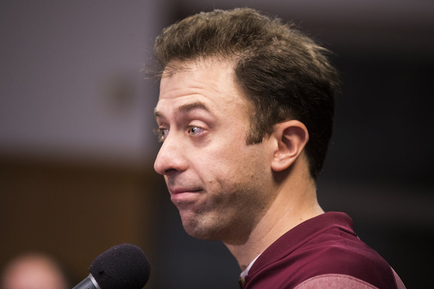 Richard Pitino speaks during a press conference. ] LEILA NAVIDI &#xef; leila.navidi@startribune.com BACKGROUND INFORMATION: University of Minnesota basketball coach Richard Pitino speaks during a press conference at Williams Arena on Friday, January 5, 2018.