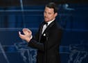 Channing Tatum speaks at the Oscars on Sunday, Feb. 22, 2015, at the Dolby Theatre in Los Angeles.