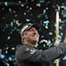 Philadelphia Eagles head coach Doug Pederson hoists up the Lombardi trophy during the ceremony after Super Bowl LII on Sunday, Feb. 4, 2018 at U.S. Ba