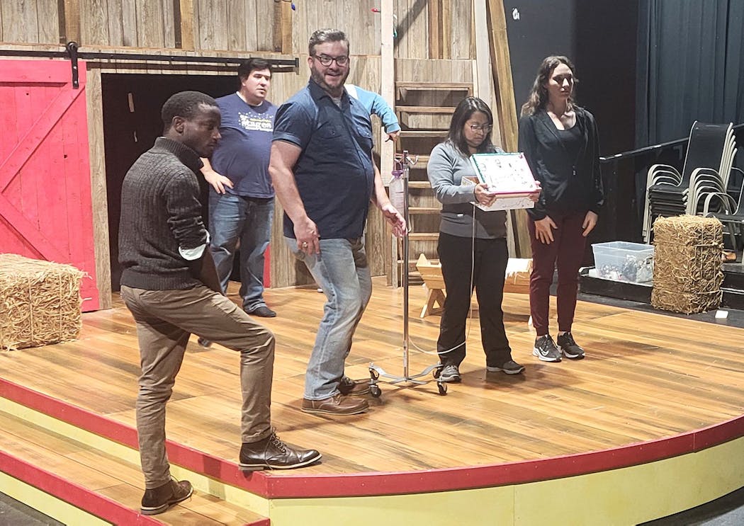The cast of “Another Miracle on Christmas Lake” during a recent rehearsal.