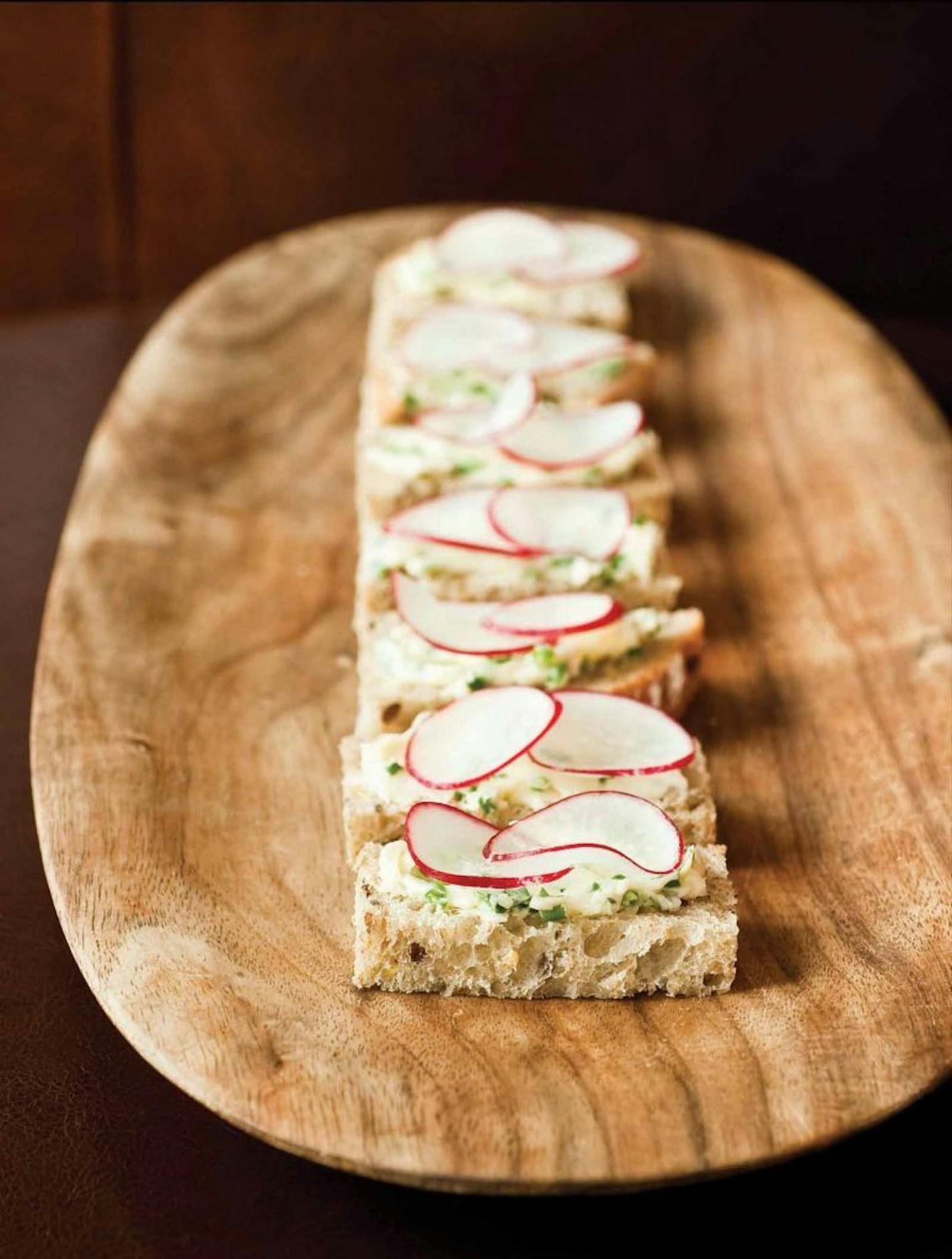 Radish Butter canapes from Brenda Langton's Spoonriver cookbook.