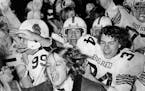 November 16, 1975 Big Red, Rah, Rah, Rah Stillwater's Big Red had reason to celebrate following a 20-17 victory over Richfield in the last 18 seconds 