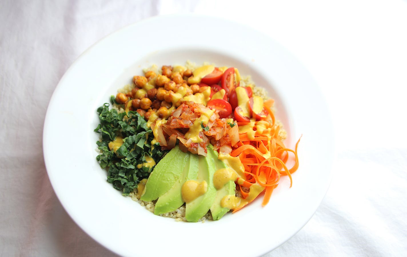 Quinoa and Crispy Chickpea Bowl With Golden Sesame Dressing