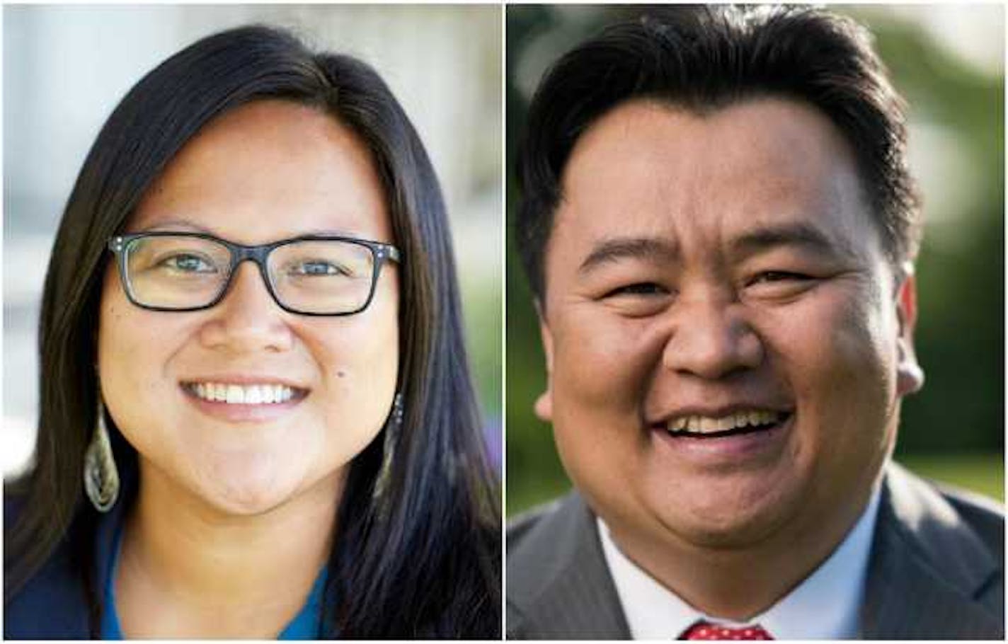 Hennepin County commissioner candidates Irene Fernando, left, and Blong Yang.