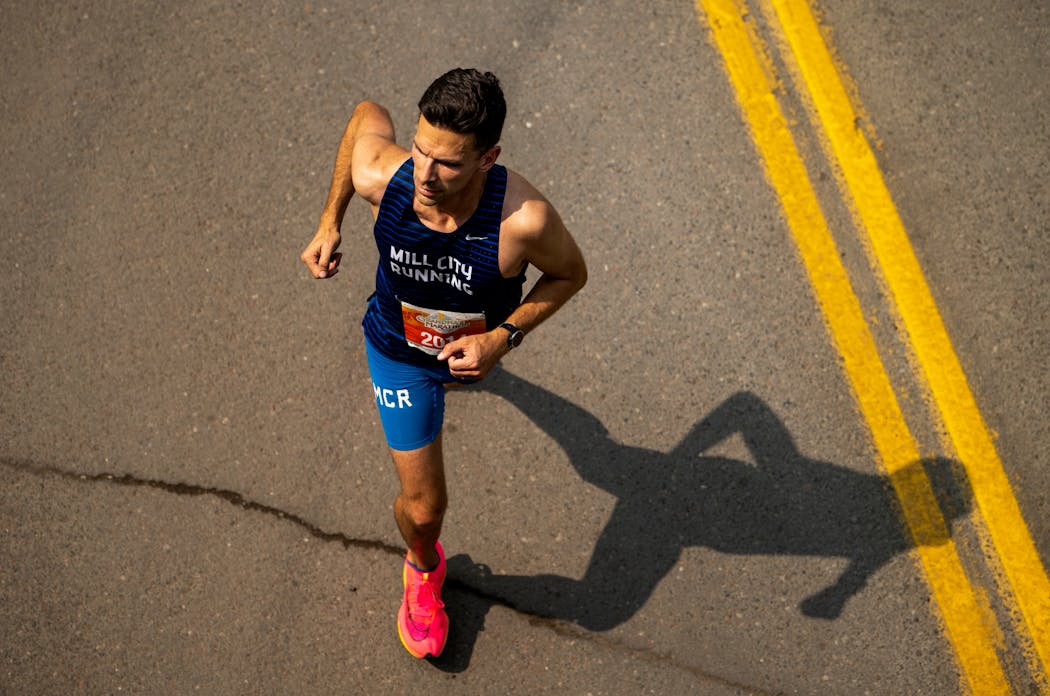 Star Tribune reporter Ben Goessling runs in the Grandma’s Marathon in Duluth on June 17. He finished with a time of 2:59:31 to qualify for the Boston Marathon.