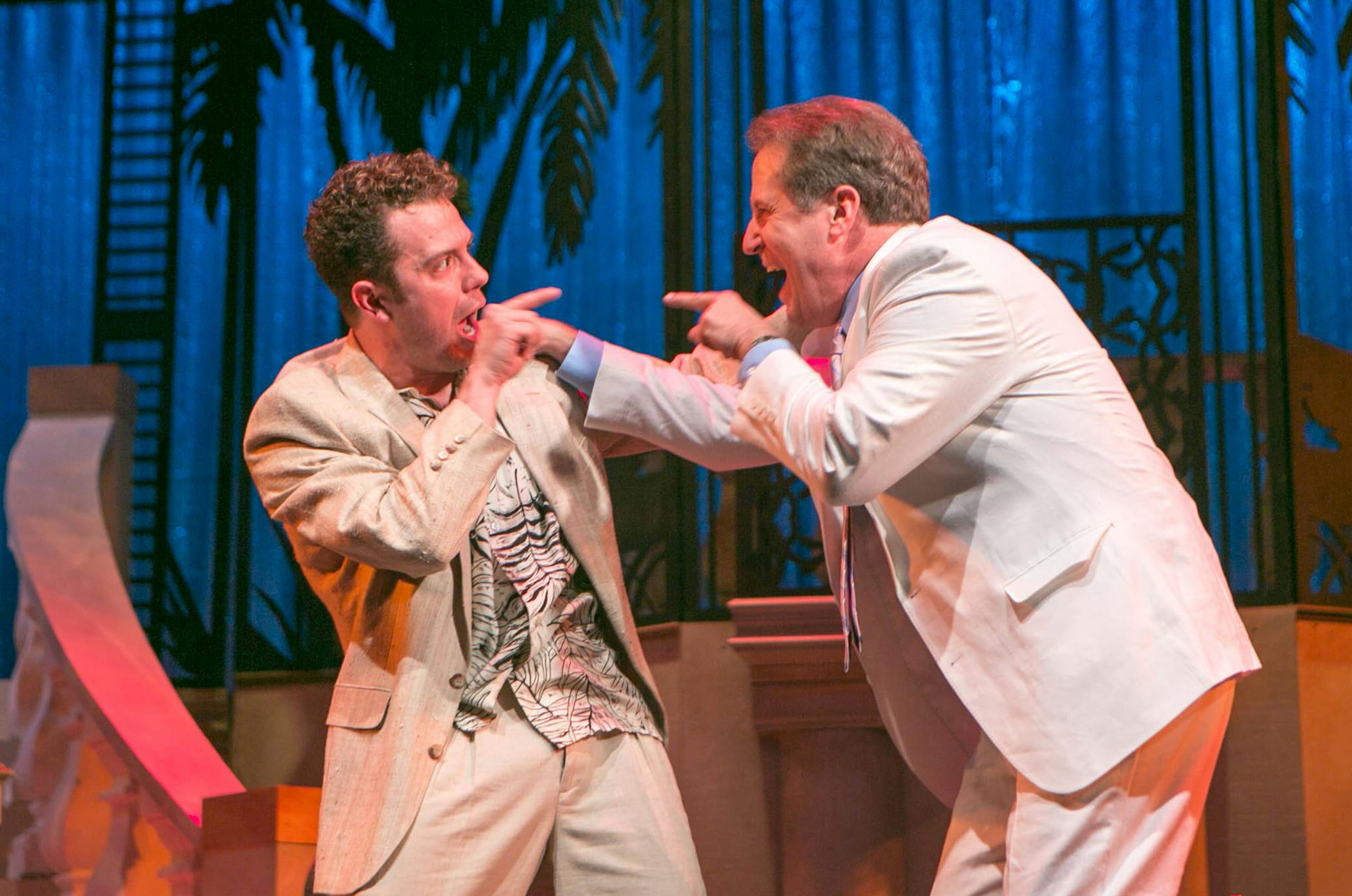 Eric Morris and Peter Moore in "Dirty Rotten Scoundrels" at Old Log Theatre.
