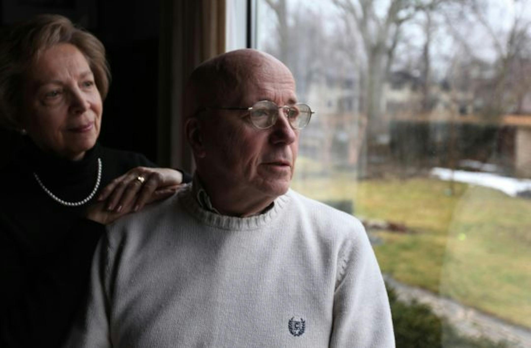 Larry Neumann, right, who has REM Sleep Behavior Disorder, and his wife Bonnie, pose for portrait at their son's house in Oak Park, Illinois, March 10, 2010. Larry has punched his wife and otherwise alarmed her at night when he's acting out his dreams because of this strange sleep disorder.