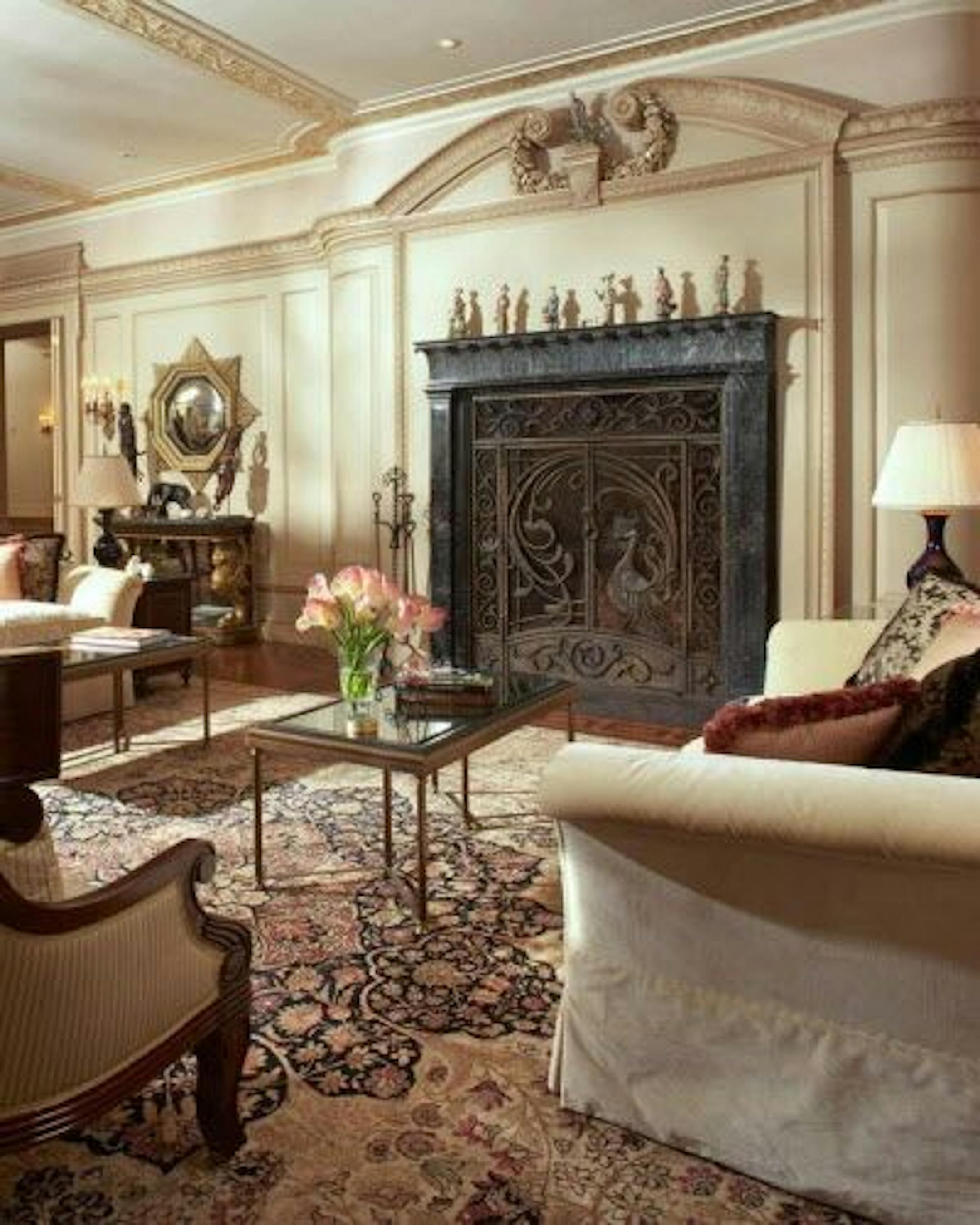 Fireplace detail - the home has nine fireplaces.