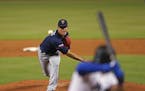 Twins pitcher Jose Berrios works during the third inning against the Miami Marlins at Marlins Park