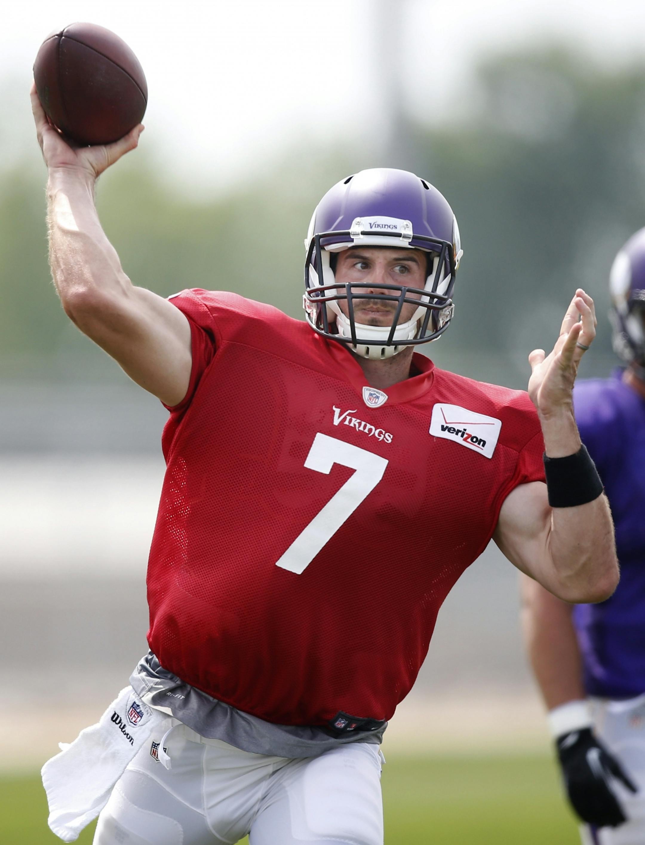 Minnesota Vikings quarterback Christian Ponder (7) during the afternoon practice on Tuesday.