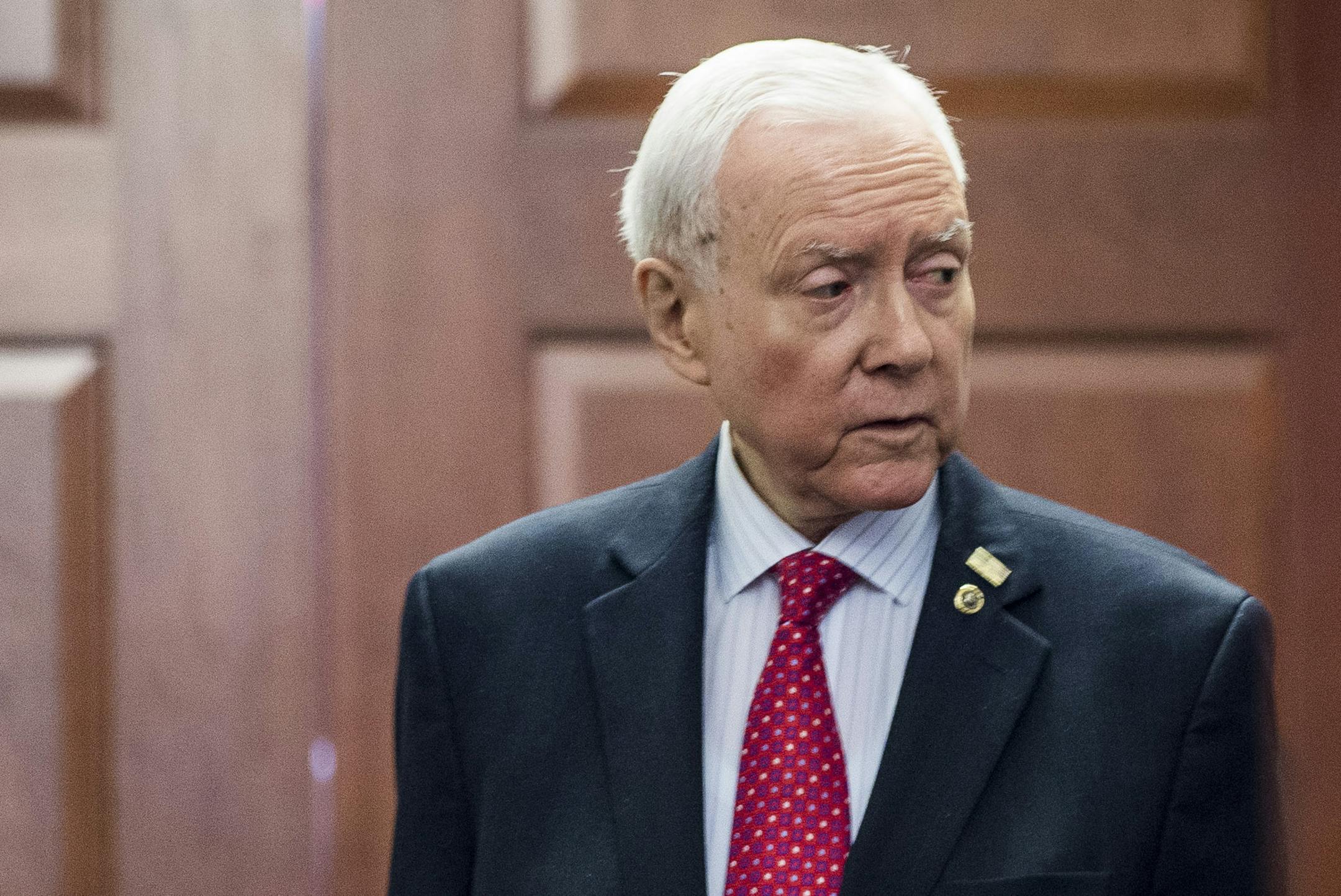 Sen. Orrin Hatch (R-Utah) arrives to hear testimony from Donald Trump Jr. with Senate Judiciary Committee investigators at the Capitol in Washington, Sept. 7, 2017. The president's son told Senate investigators on Thursday that he set up a June 2016 meeting with a Russian lawyer because he was intrigued that she might have damaging information about Hillary Clinton, saying it was important to learn about Clintonís ìfitnessî to be president. (Pete Marovich/The New York Times)