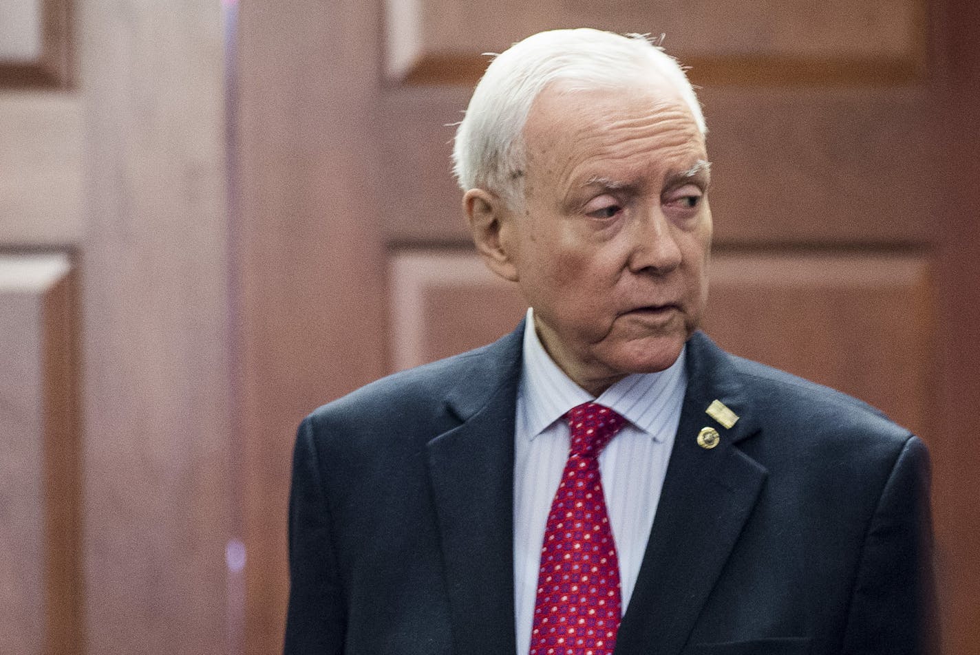 Sen. Orrin Hatch (R-Utah) arrives to hear testimony from Donald Trump Jr. with Senate Judiciary Committee investigators at the Capitol in Washington, Sept. 7, 2017. The president's son told Senate investigators on Thursday that he set up a June 2016 meeting with a Russian lawyer because he was intrigued that she might have damaging information about Hillary Clinton, saying it was important to learn about Clinton&#xed;s &#xec;fitness&#xee; to be president. (Pete Marovich/The New York Times)