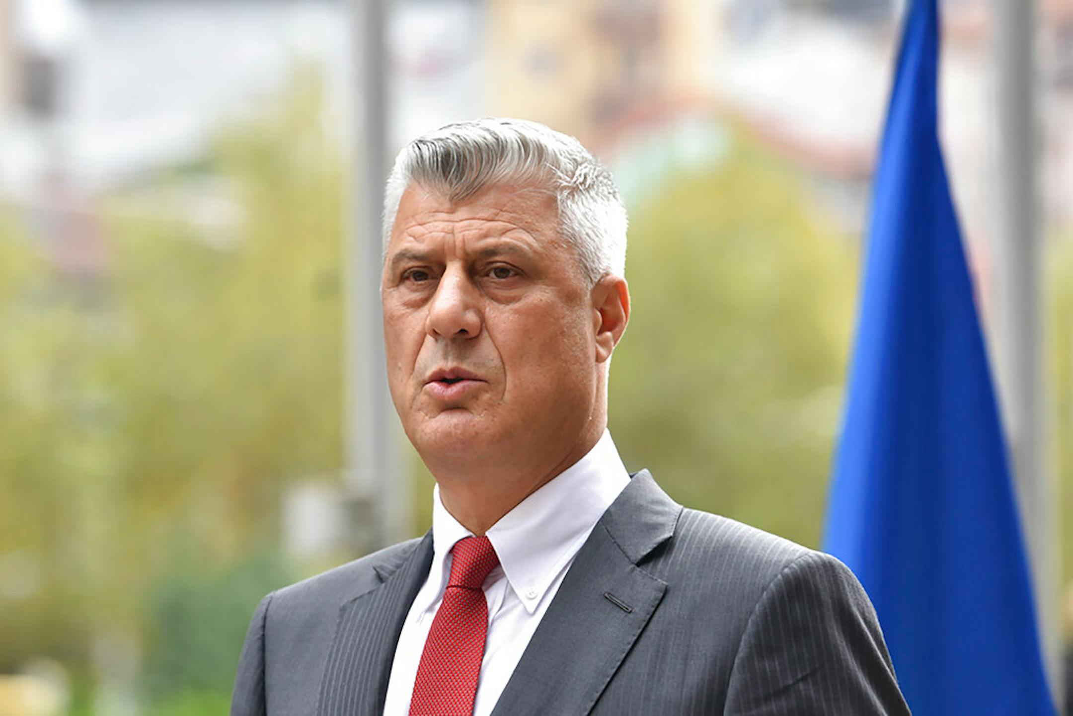 Kosovo president Hashim Thaci announced his resignation to face war crimes charges in Kosovo capital Pristina on Thursday, Nov. 5, 2020.