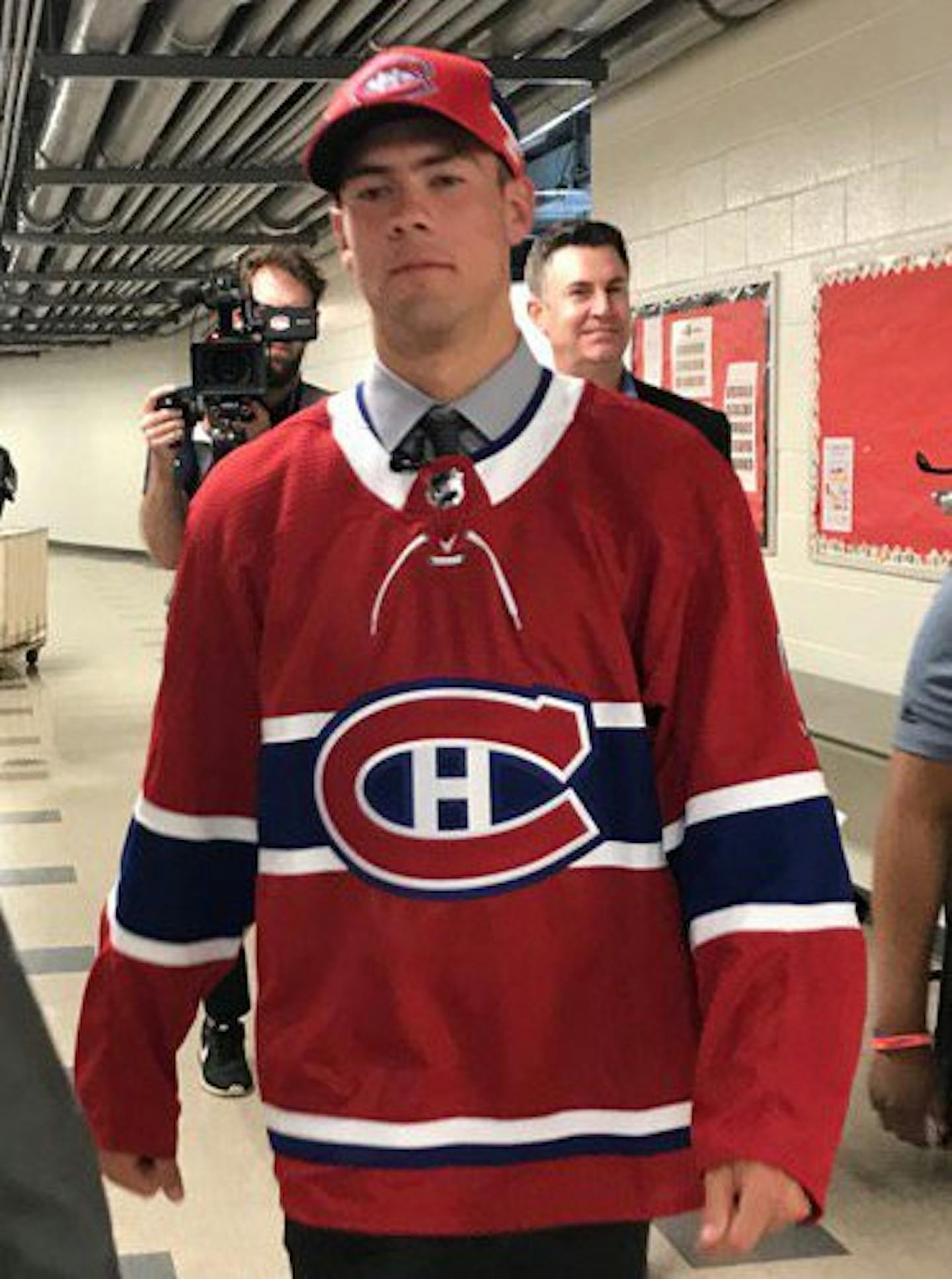 Ryan Poehling heads to the media briefing after being taken by Montreal. Michael Russo/Star Tribune.