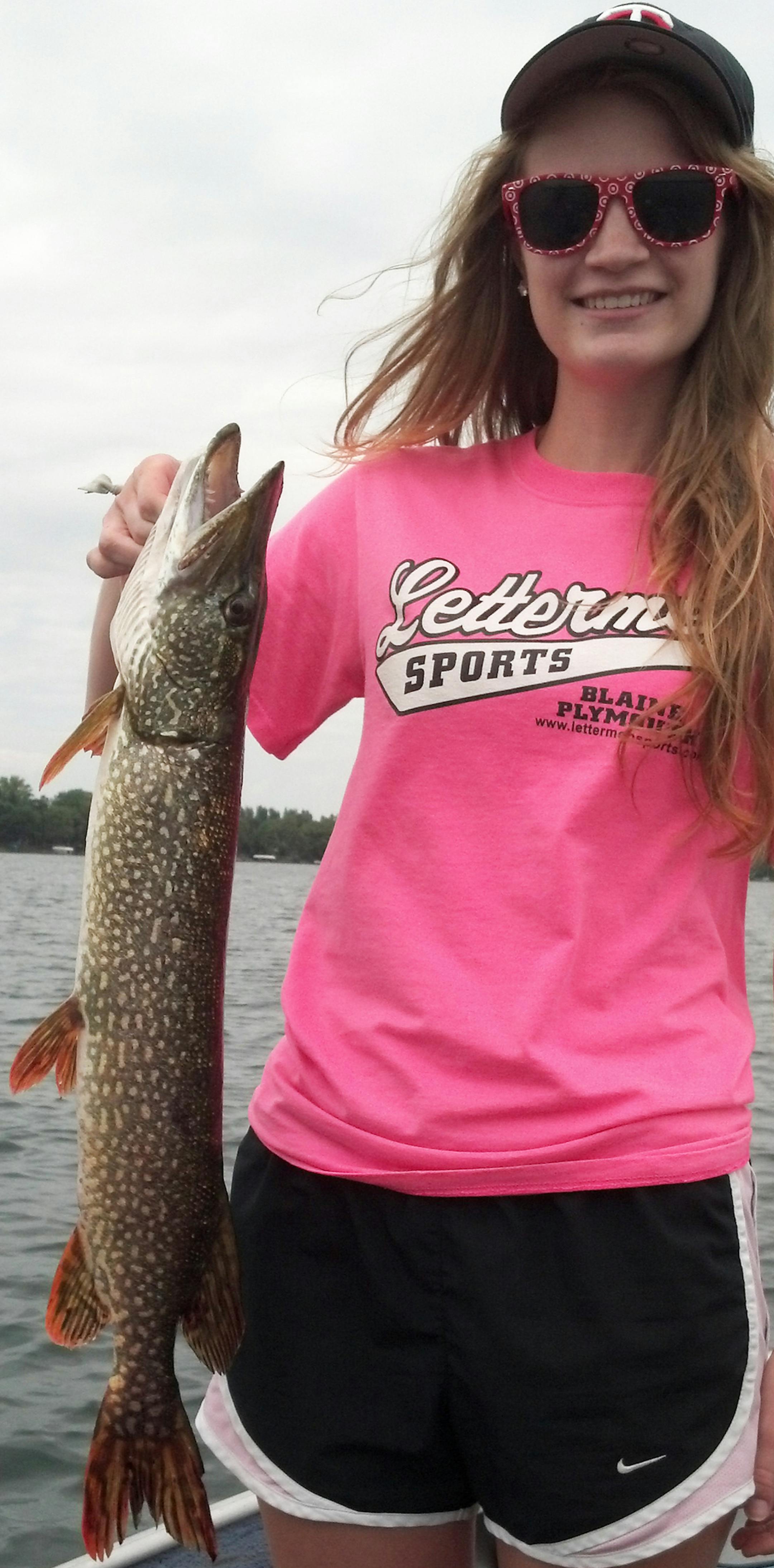 BIGGEST FISH Erin King, 18, of New Hope caught her biggest fish yet, this 30-inch northern, on a Lindy rig and a minnow on George Lake. She out-fished her dad and a friend to land the biggest fish of the weekend.