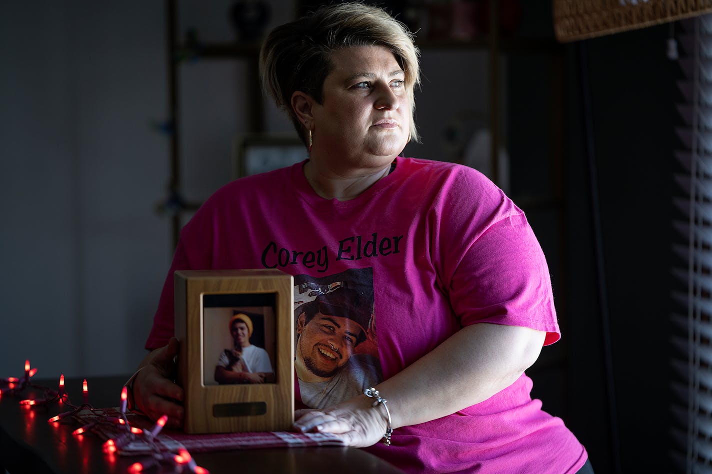 “Today he would be 26,” said Bobbie Elder as she gets her home ready to celebrate his birthday in Bloomington, Minn., on Friday, Feb. 16, 2024.  Elder’s son Corey Elder was murdered in 2017.  Two of her her son's killers are being freed.   ] Elizabeth Flores • liz.flores@startribune.com