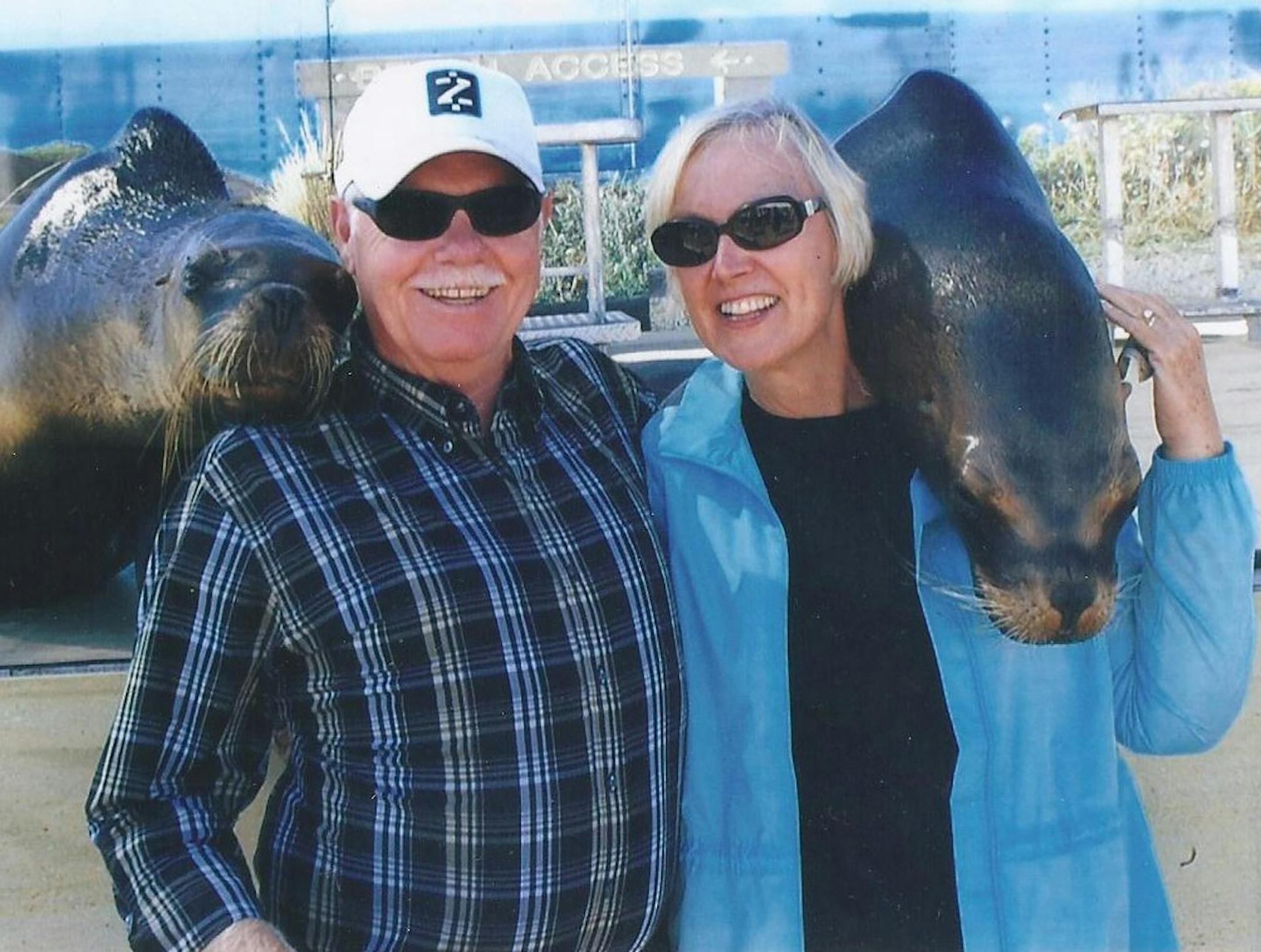 This year's Christmas card brought a smile to my face and a tear to my eyes. Nancy and Larry Hallanger at Sea World.