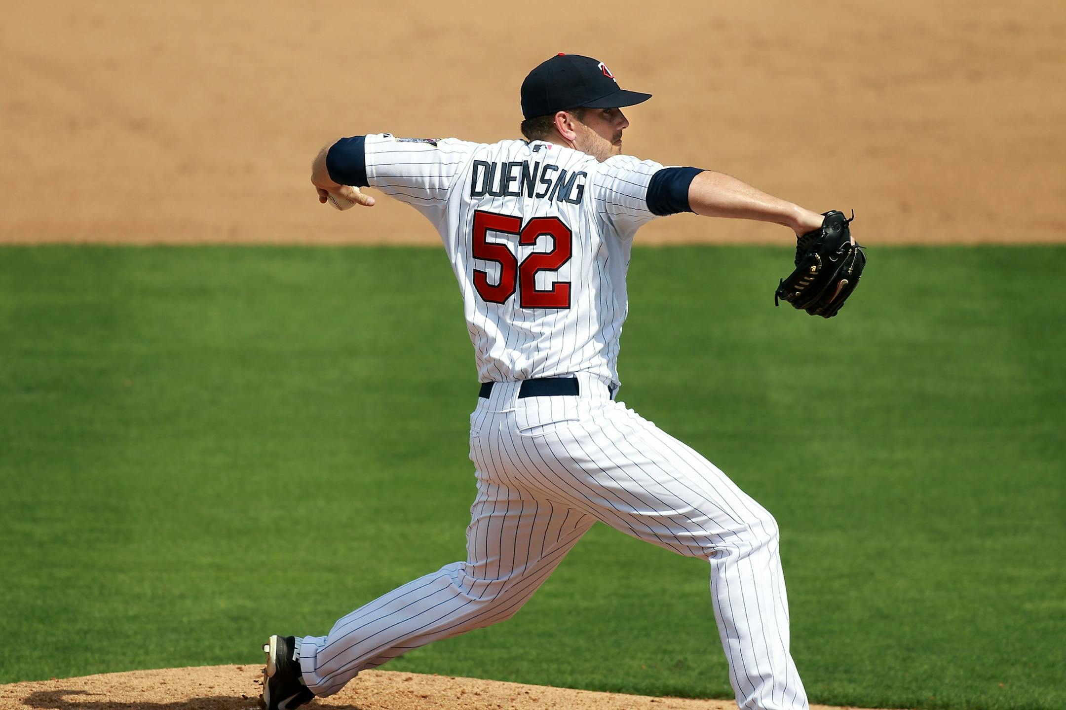 Minnesota Twins Brian Duensing took to the mound in the third inning Thursday, March 3, 2012 at Hammond Stadium in Ft. Myers, FL. The Twins defeated the Tampa Bay Rays 7-2. (ELIZABETH FLORES/STAR TRIBUNE) ELIZABETH FLORES � eflores@startribune.com