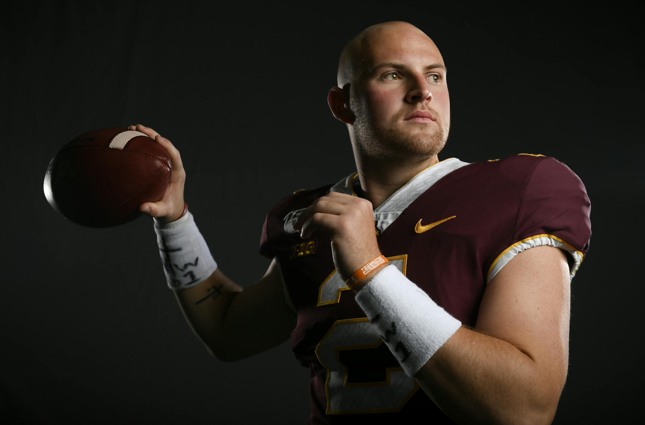 Gophers quarterback Tanner Morgan stood for a portrait Tuesday morning. ] Aaron Lavinsky ¥ aaron.lavinsky@startribune.com The University of Minnesota Golden Gophers football team held their media day on Tuesday, July 30, 2019 at the Football Practice Facility at the Athletes Village in Minneapolis, Minn. ORG XMIT: MIN1907311702550514 ORG XMIT: MIN1908252345572114