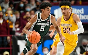 Michigan State freshman guard Max Christie took on the Gophers and guard E.J. Stephens on Dec. 8 at Williams Arena.