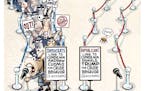 Sack cartoon: Democrats vs. Republicans