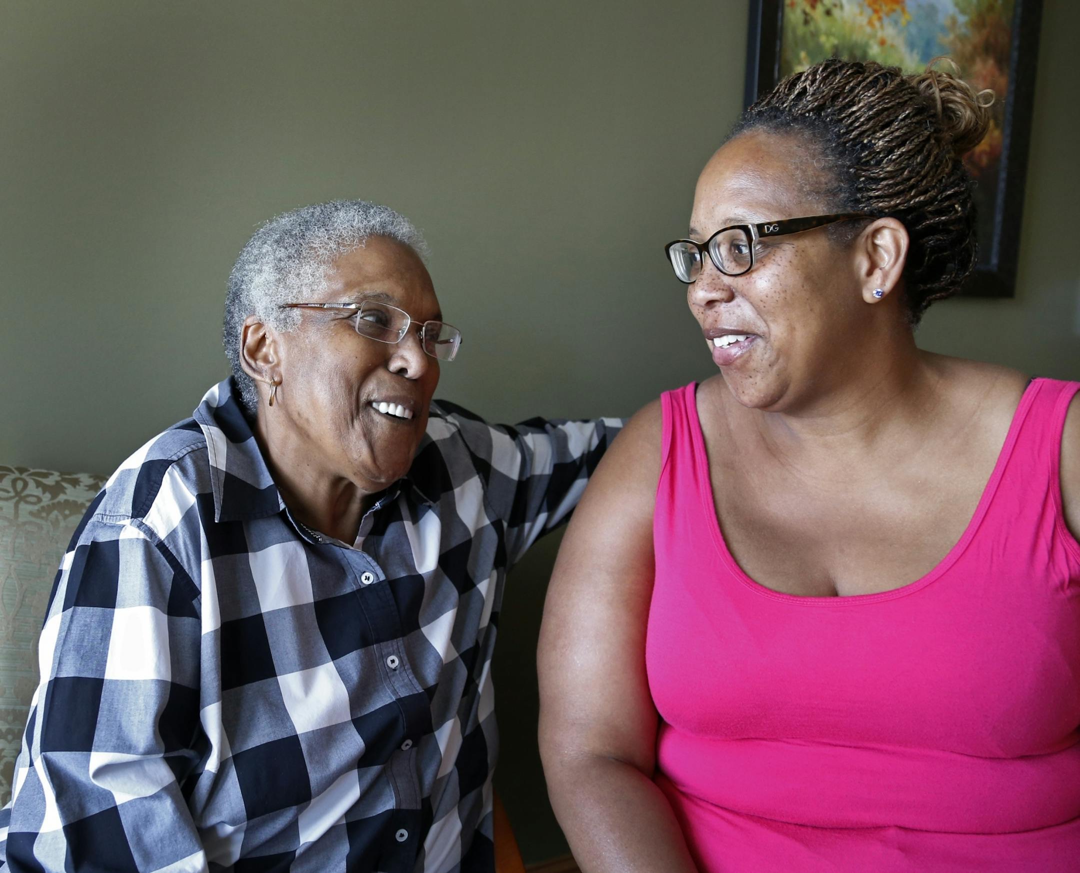 Taffy Jones and her mother Jewel were photographed in a common room at Jewel's independent living apartment building at Episcopal Homes in St. Paul, on Tuesday, May 29, 2018.