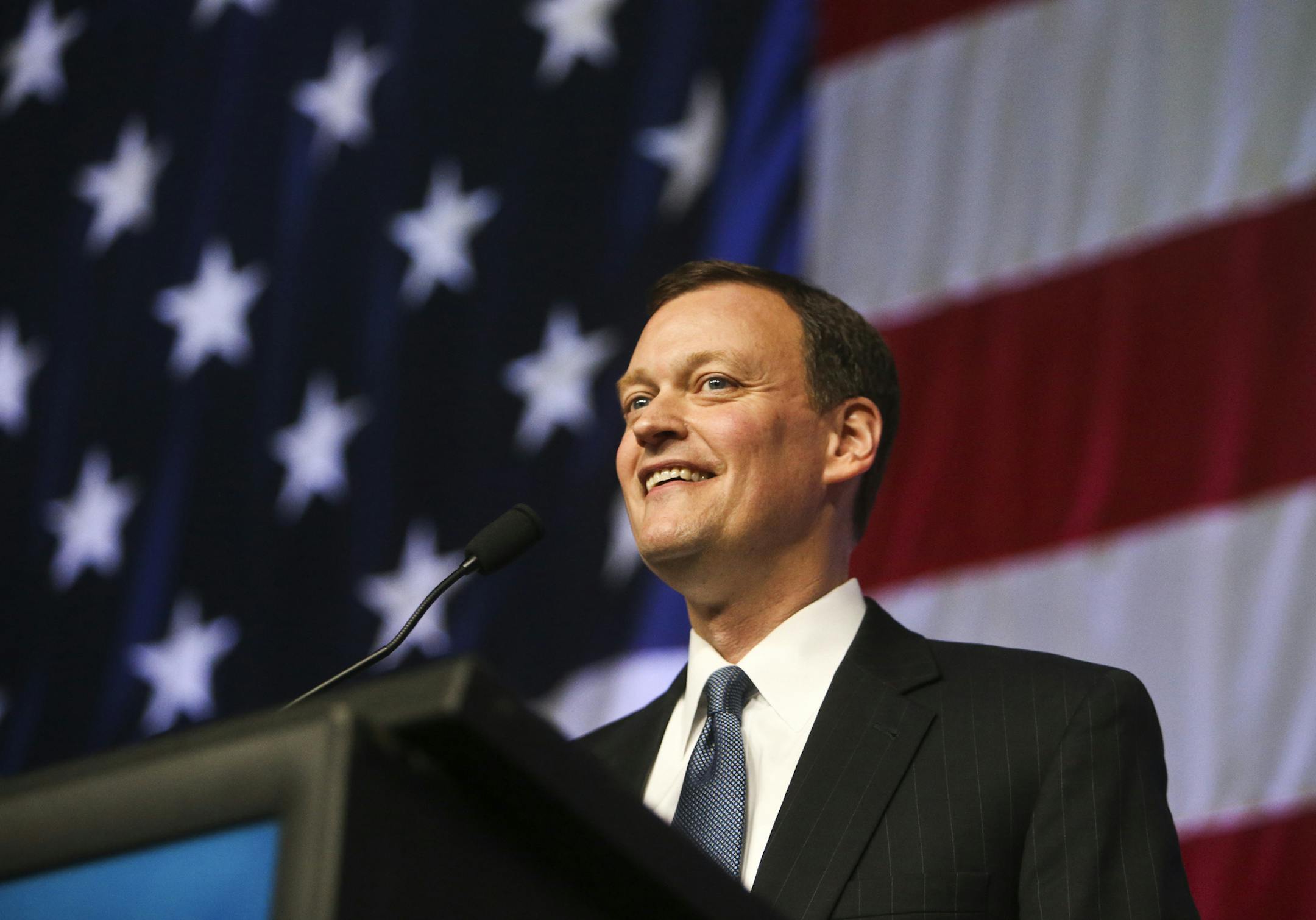 Republican Governor’s candidate Jeff Johnson addressed delegates at the Minnesota Republican Party Convention at the Rochester Civic Center Saturday, May 30, 2014, in Rochester, MN