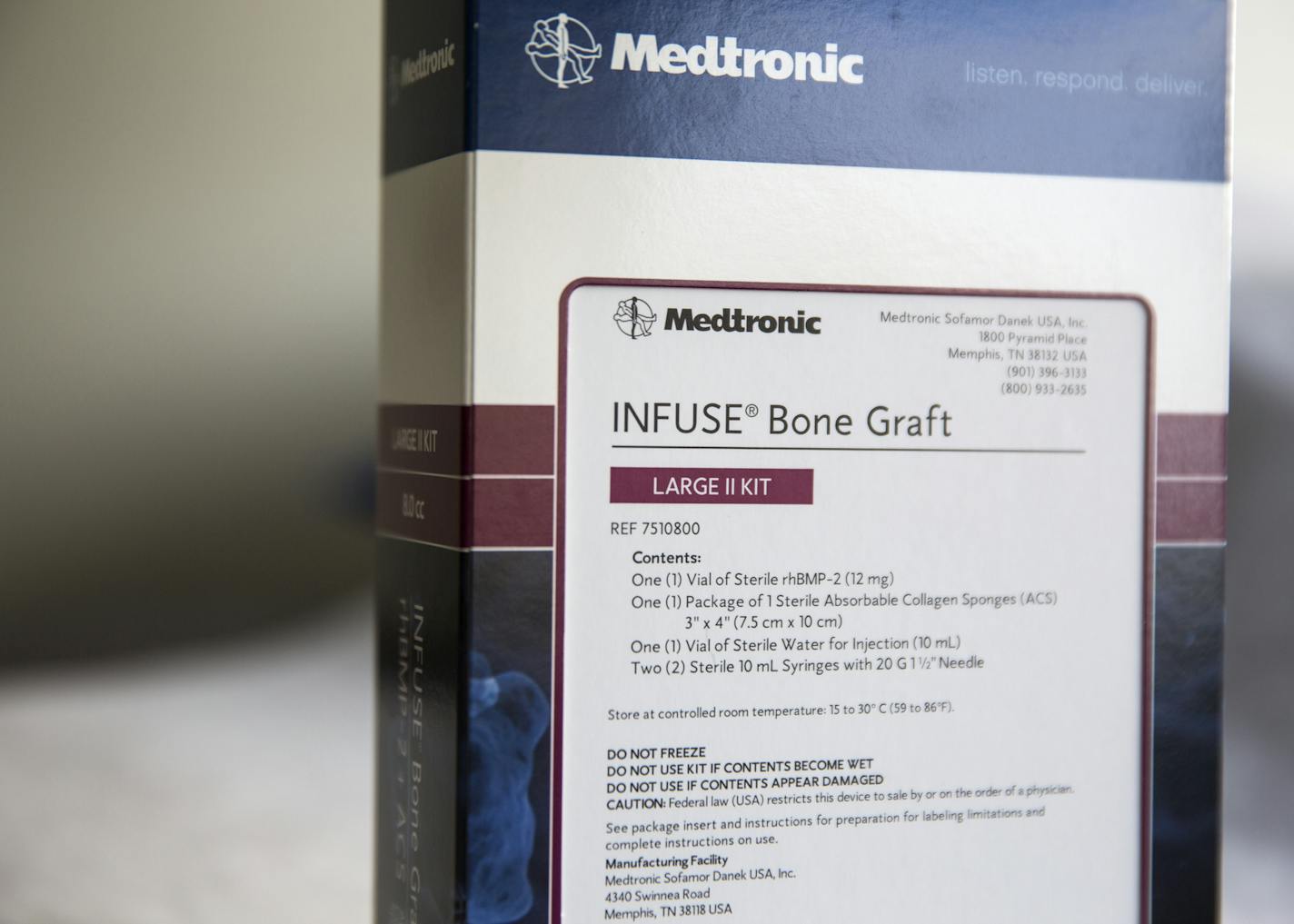 Infuse Bone Graft by Medtronic seen in the box on Tuesday, February 16, 2016. ] (Leila Navidi/Star Tribune) leila.navidi@startribune.com