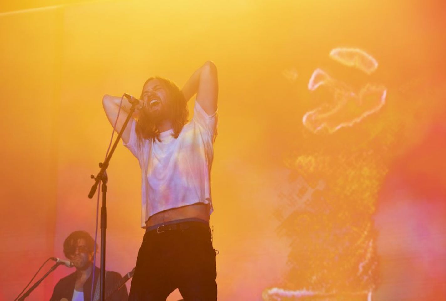 Tame Impala frontman Kevin Parker early in his band's set Tuesday night.