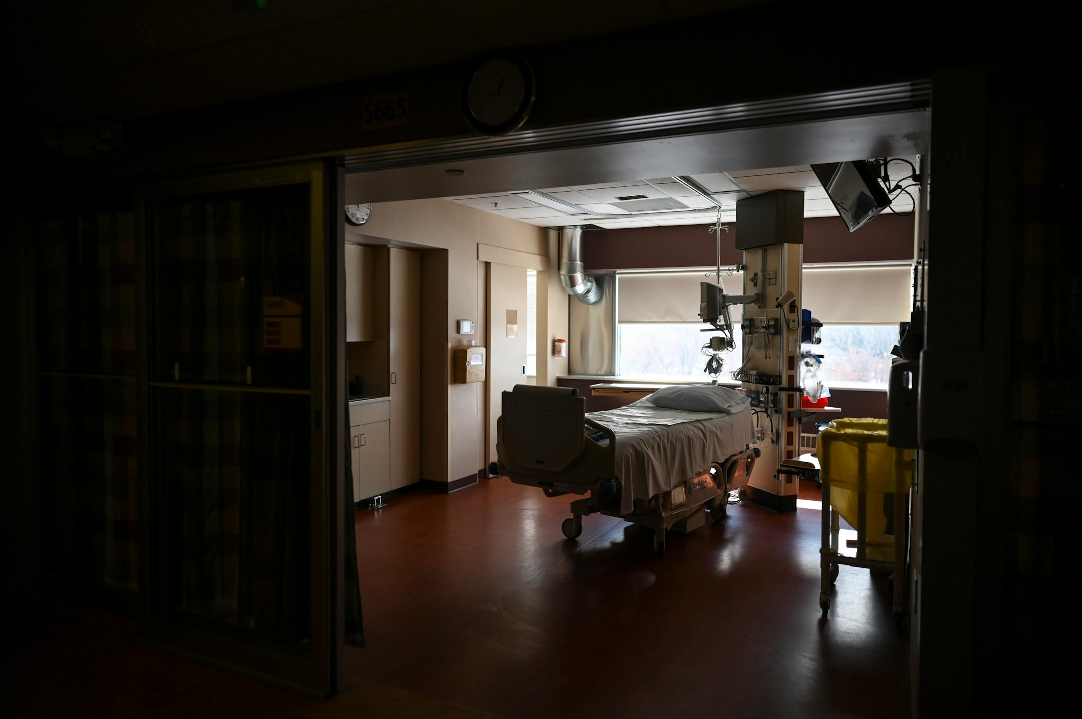 An Empty bed in the now-vacant South 6 Intensive Care Unit.