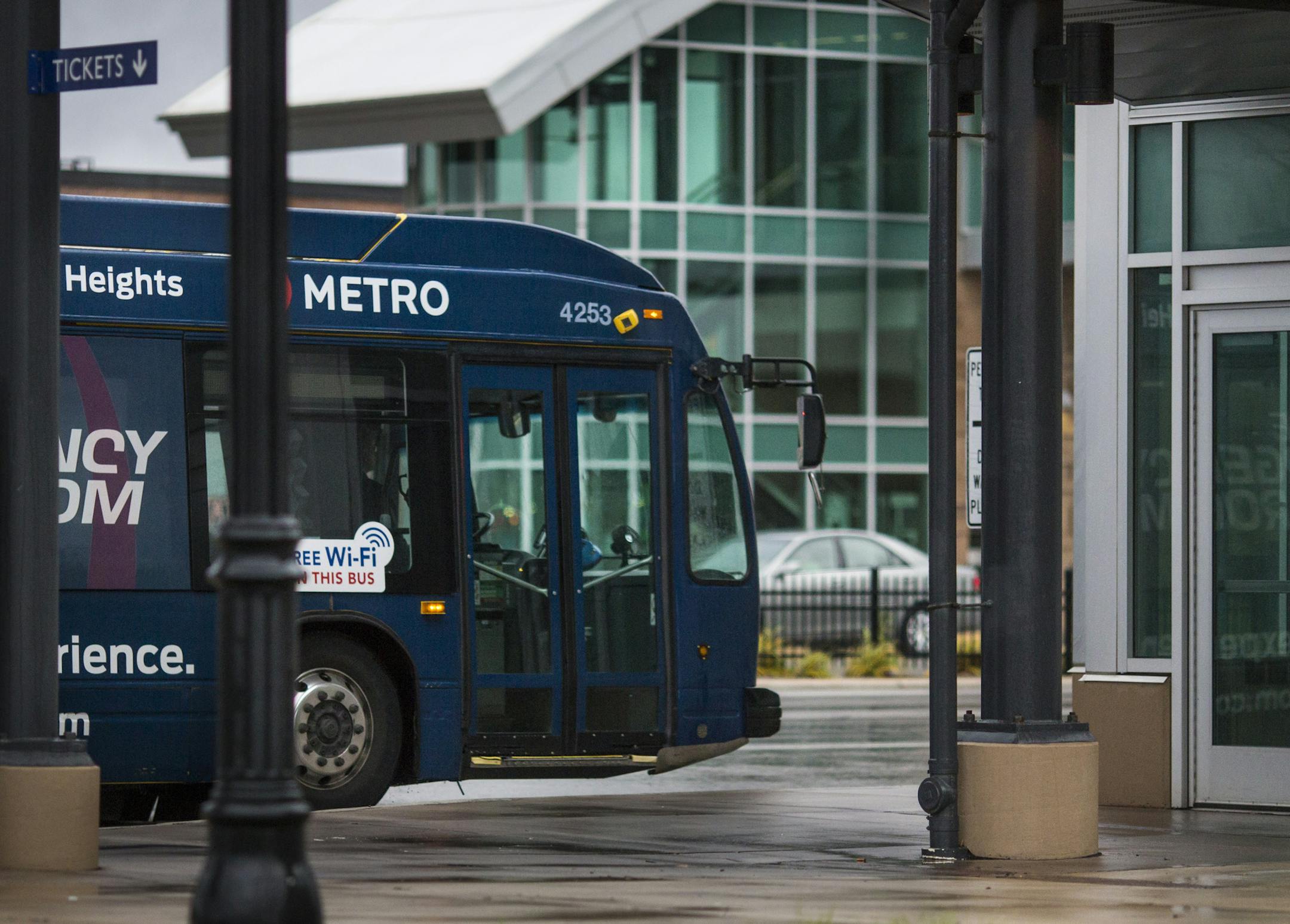 A bus at MVTA bus station on Cedar Avenue on Wednesday, November 18, 2015, in Apple Valley, Minn. ] RENEE JONES SCHNEIDER • reneejones@startribune.com The line from the Mall of America to Apple Valley is the first of many rapid bus lines planned across the metro and other communities are monitoring its success.
