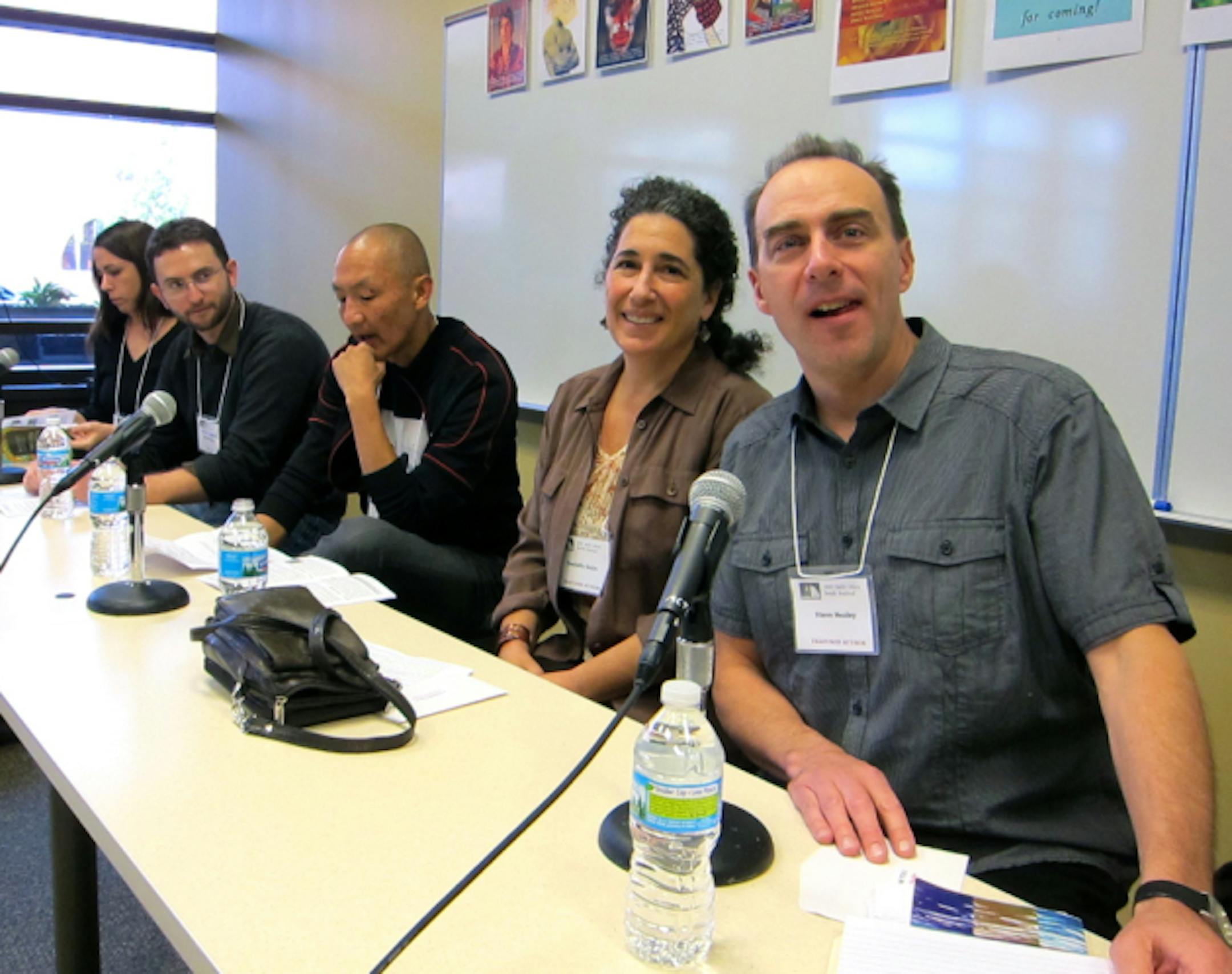 Young adult novelist Susan Niz, cartoonist Kevin Cannon, photographer Wing Young Huie, novelist Danielle Sosin and poet Steve Healey.