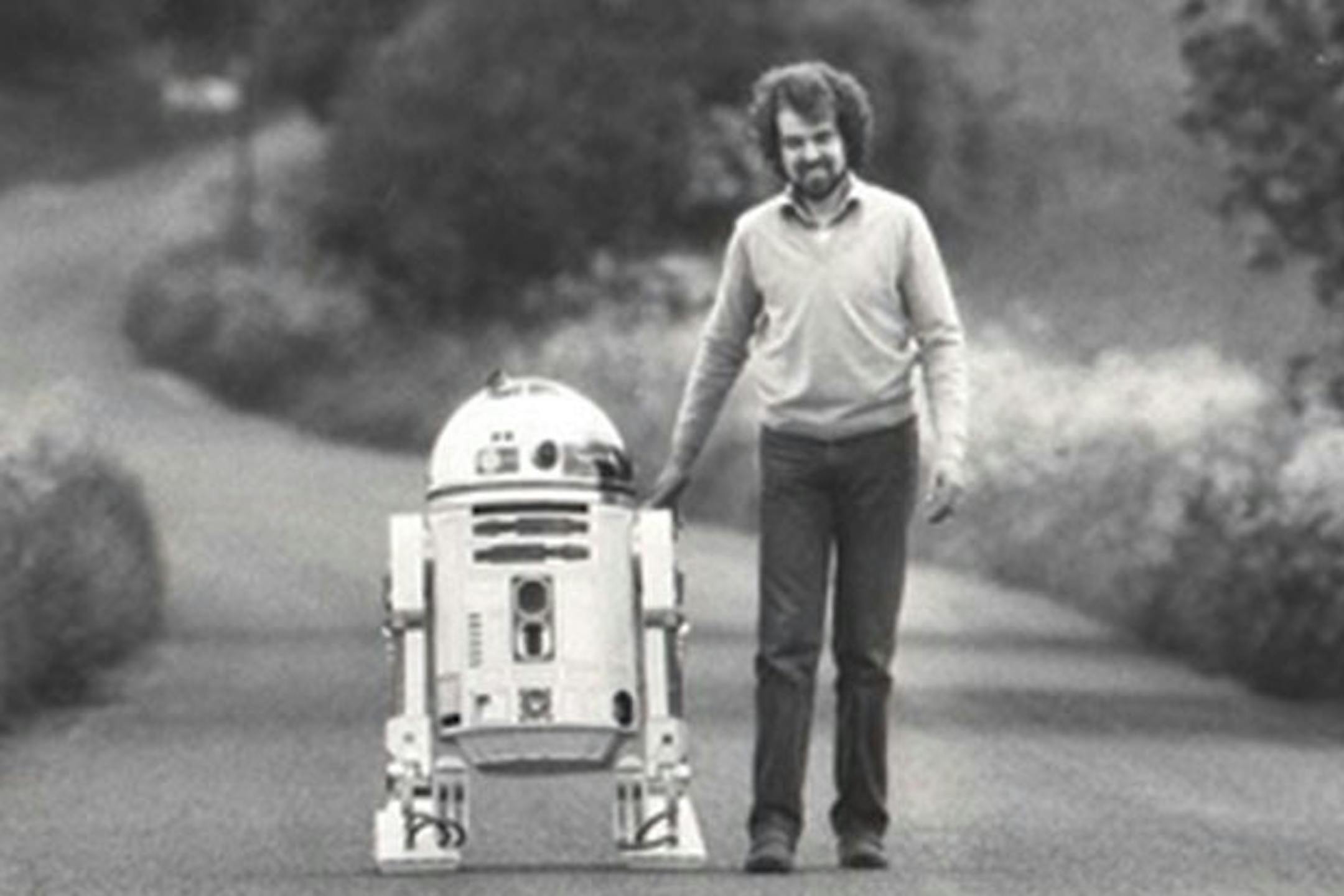 Tony Dyson is shown with his creation, R2-D2, in the early days of "Star Wars."